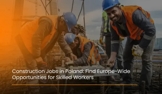 Construction worker job openings at a large infrastructure project site in Poland