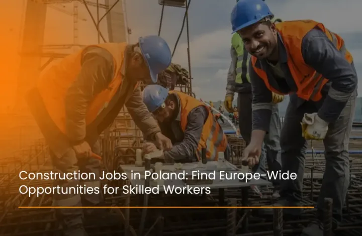 Construction worker job openings at a large infrastructure project site in Poland